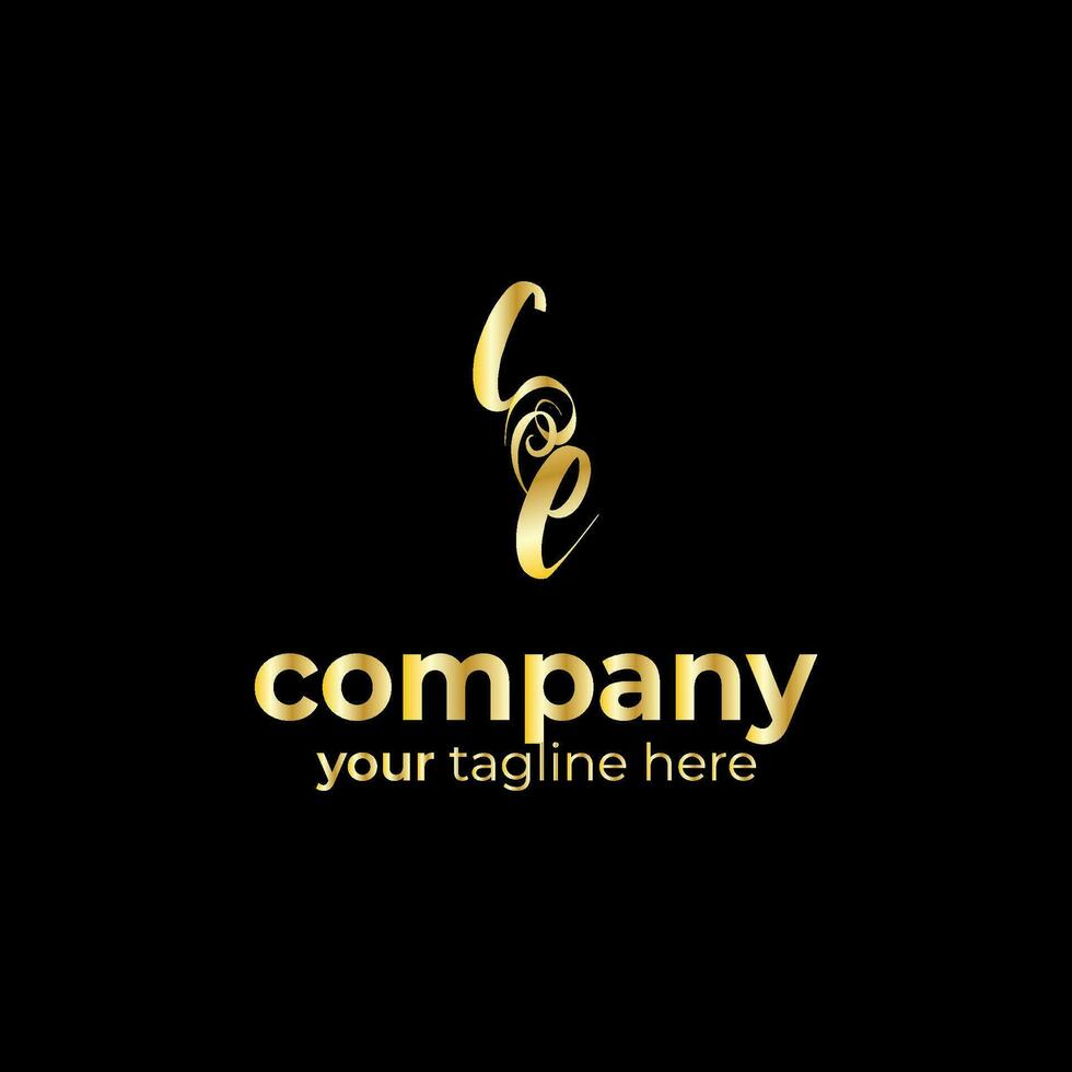 Symbol CE letter logo on white background, can be used for art companies, sports, etc vector