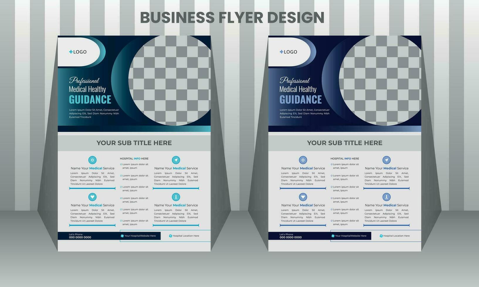 Vector template in A4 size, colorful Medical flyer template design, Healthcare poster, modern health Template, flyer, and illustration of a doctor for Medical Treatment.