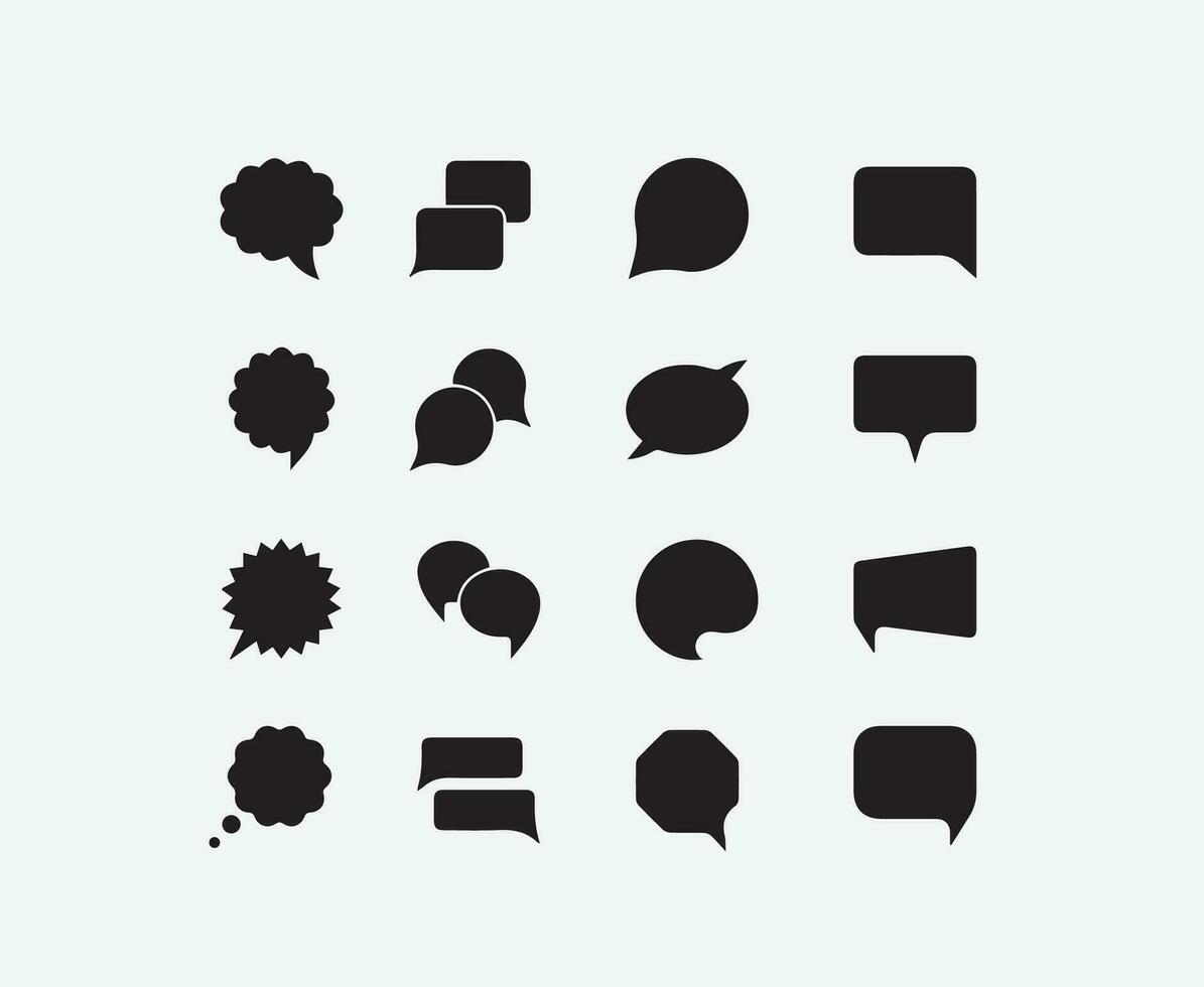 shapes black icon template for speech bubble vector