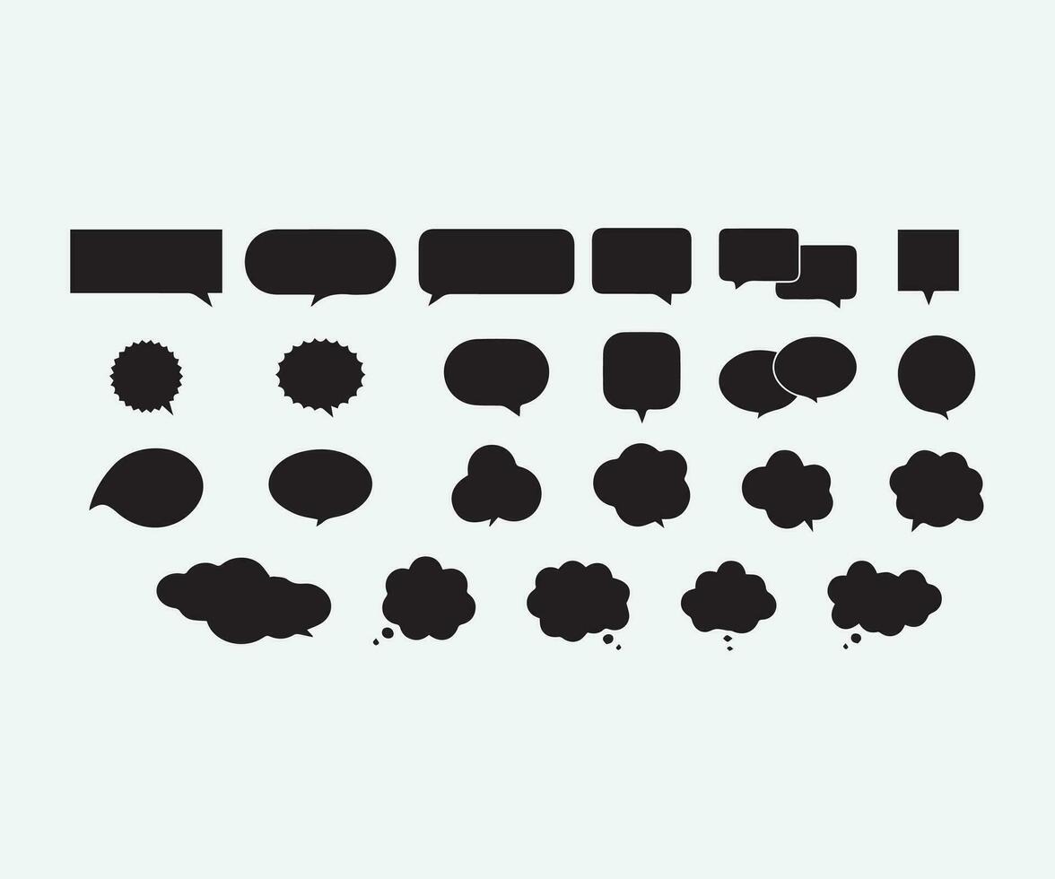 shapes black icon template for speech bubble vector