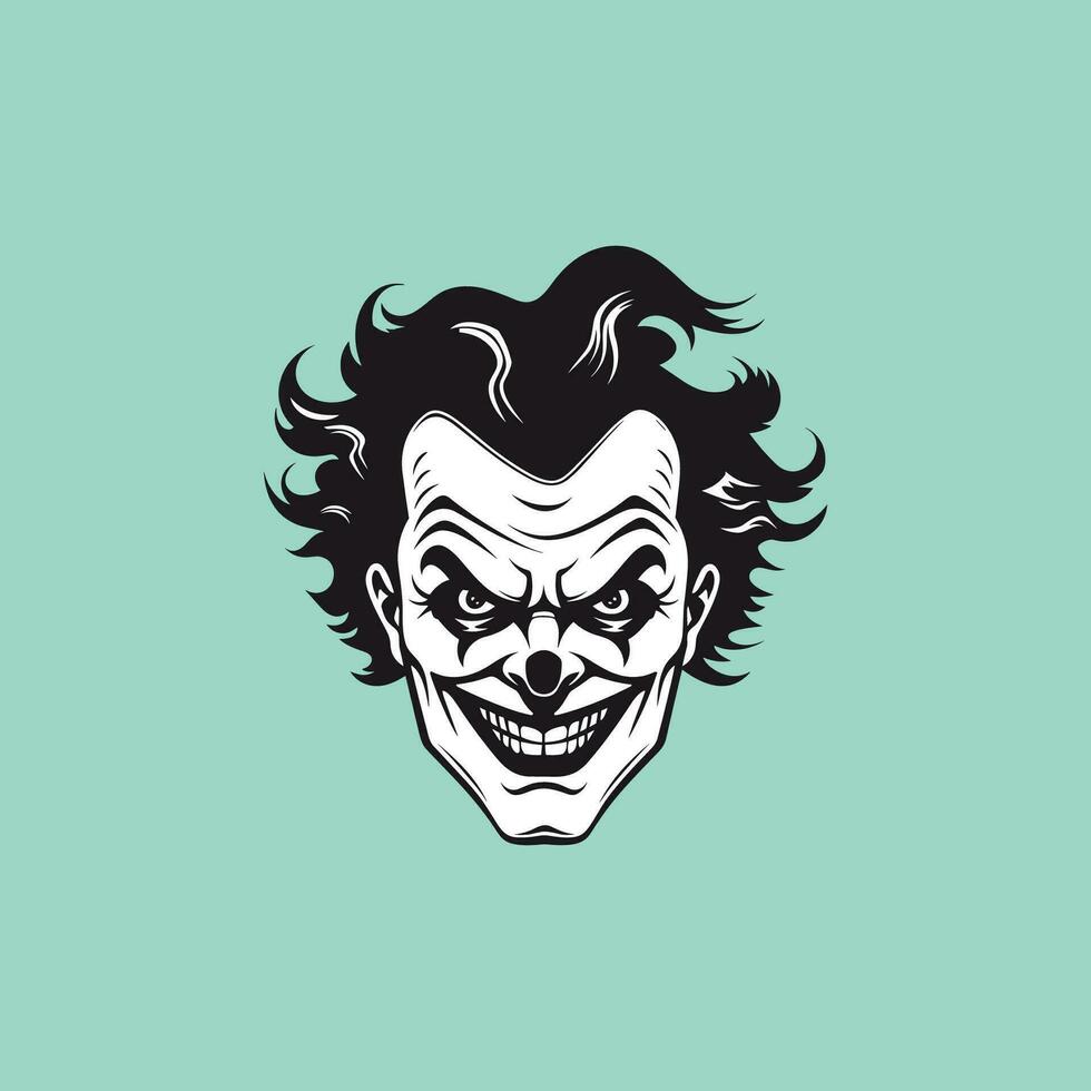 Terrifying Clown Head Mascot Illustration vector