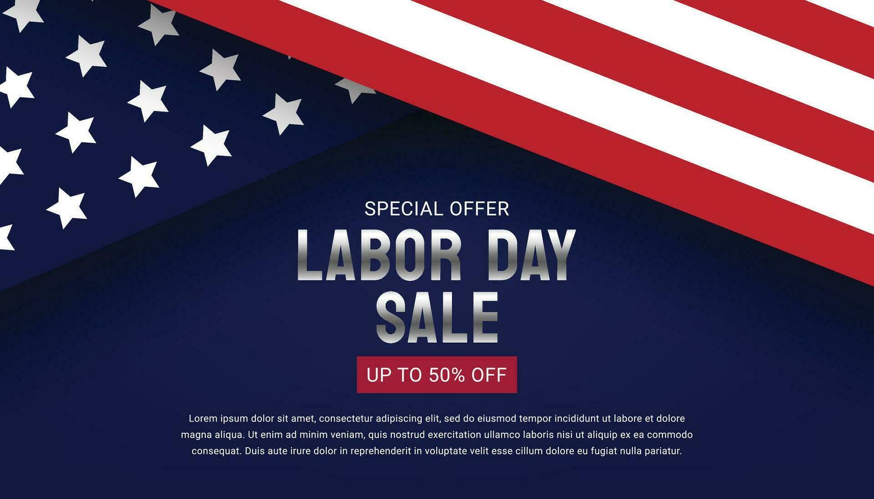 Labor Day Sale horizontal banner template design vector