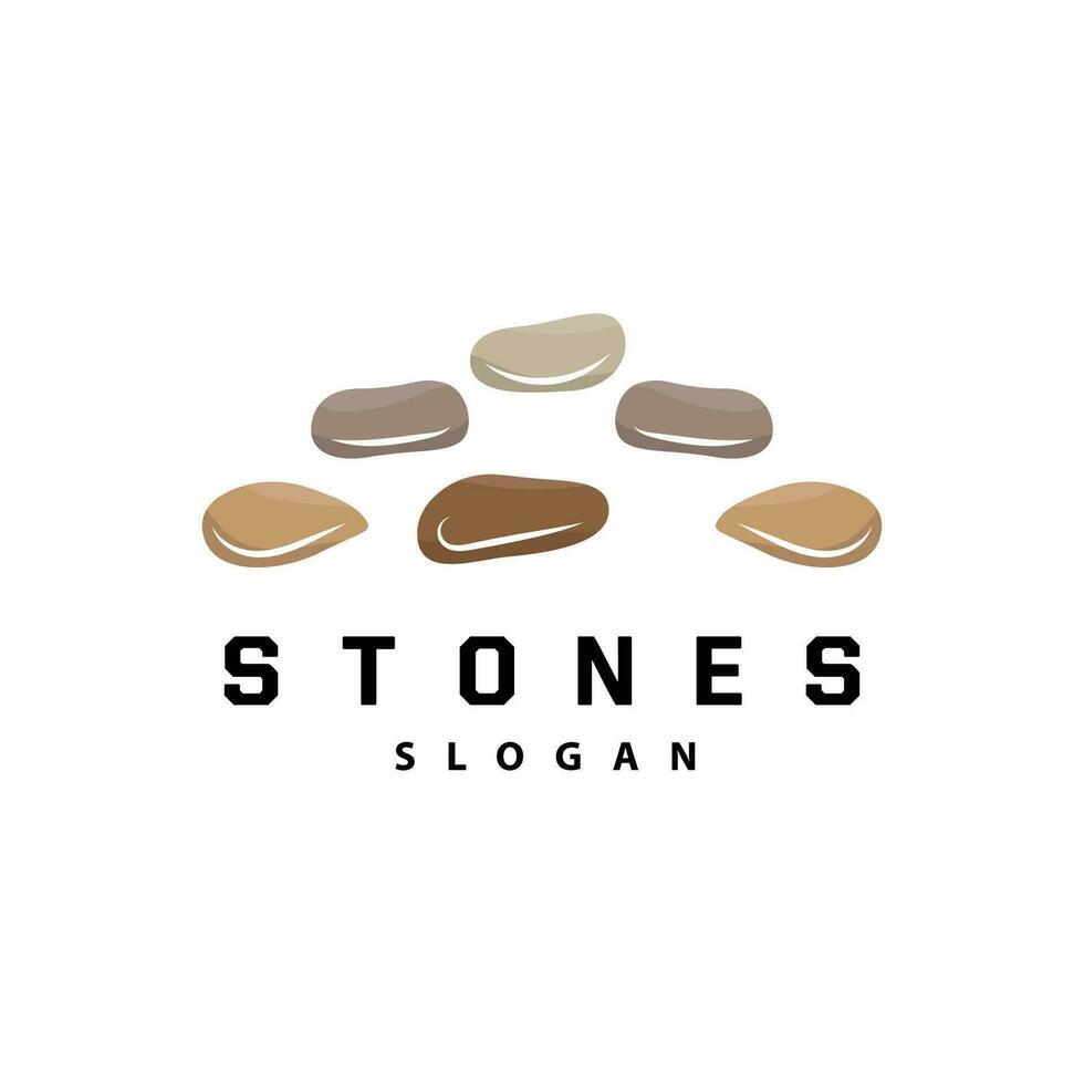 Stone Logo, Premium Elegant Design, Stone Balance Vector, Stepping Rock Walking Icon Illustration Design vector