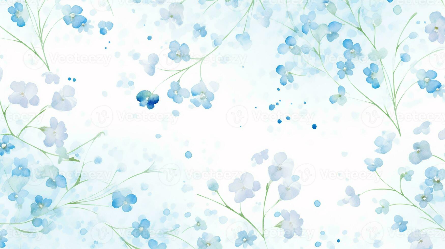 Seamless pattern of Babys Breath flower in watercolor style isolated on white background. Babys Breath flower texture background. Generative AI photo