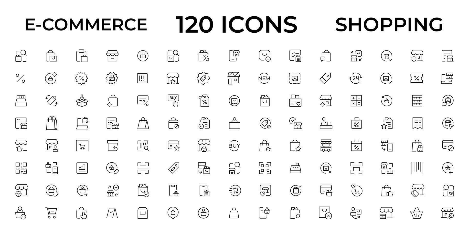 E-commerce, online shopping and delivery elements - minimal thin line web icon set. Outline icons collection. Simple vector illustration.