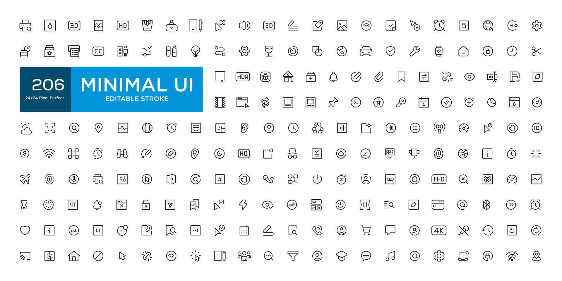 mega conjunto de ui ux iconos, usuario interfaz icono conjunto colección vector