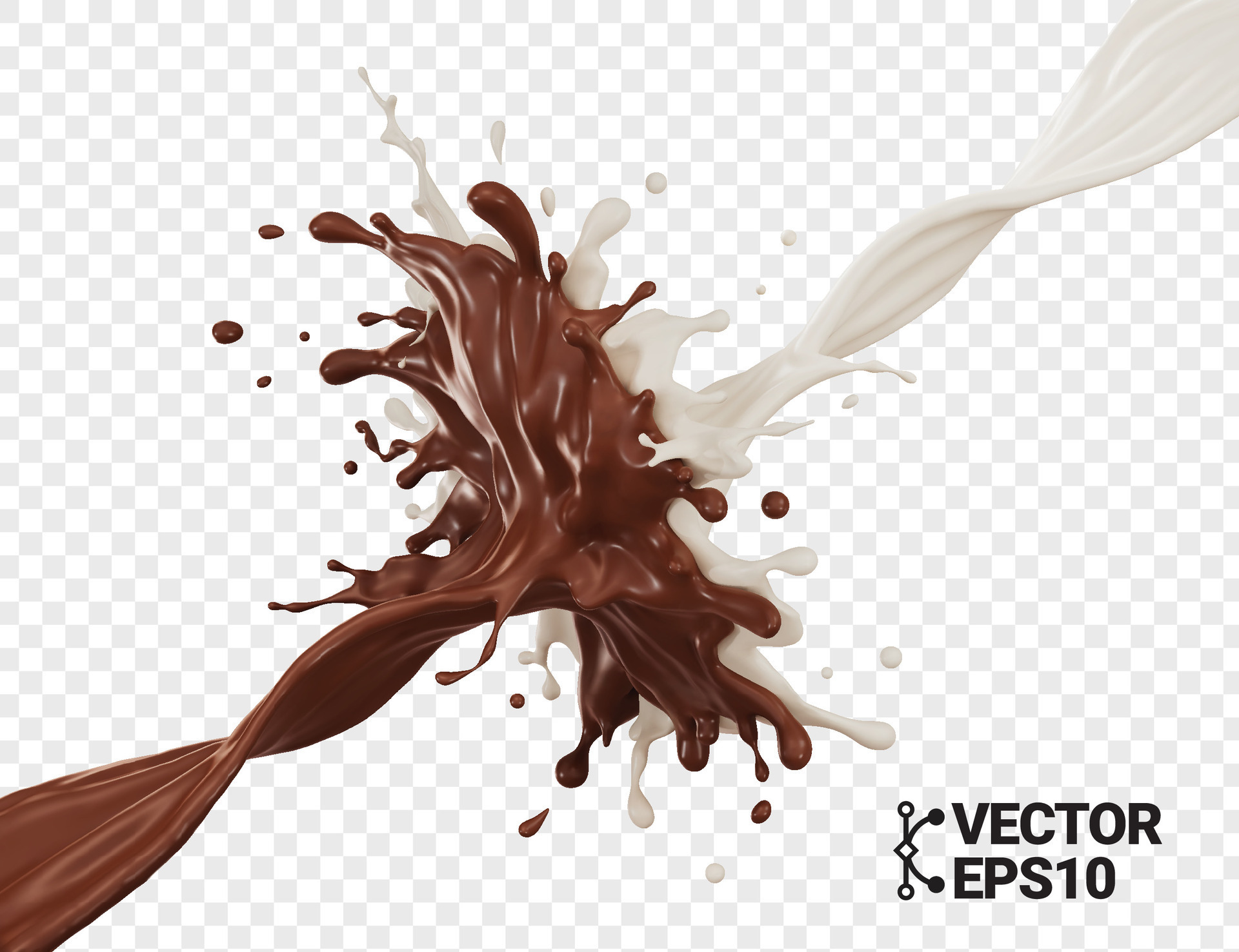 3D milk chocolate splash isolate realistic vector eps 27261227 Vector