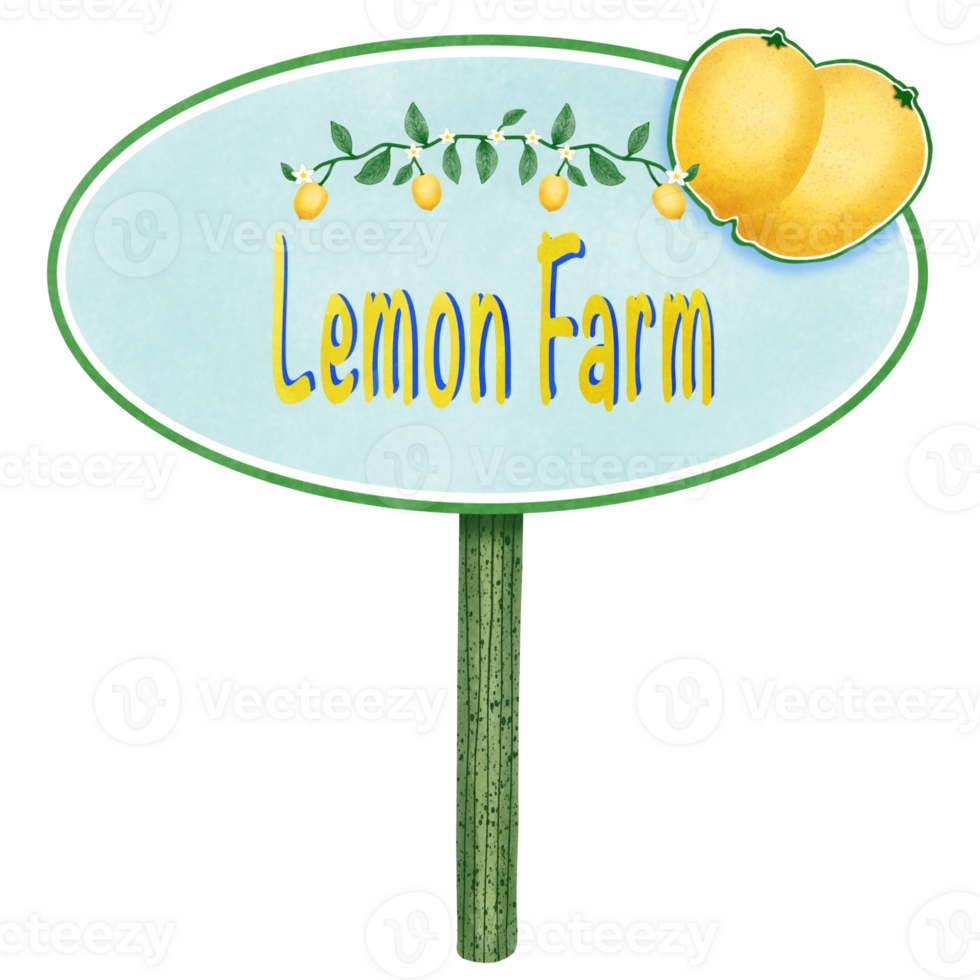 Set of lemon farm and afternoon lemon tea png