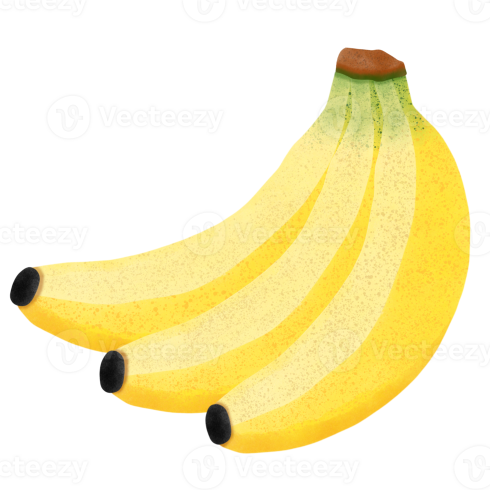 Three yellow bananas png