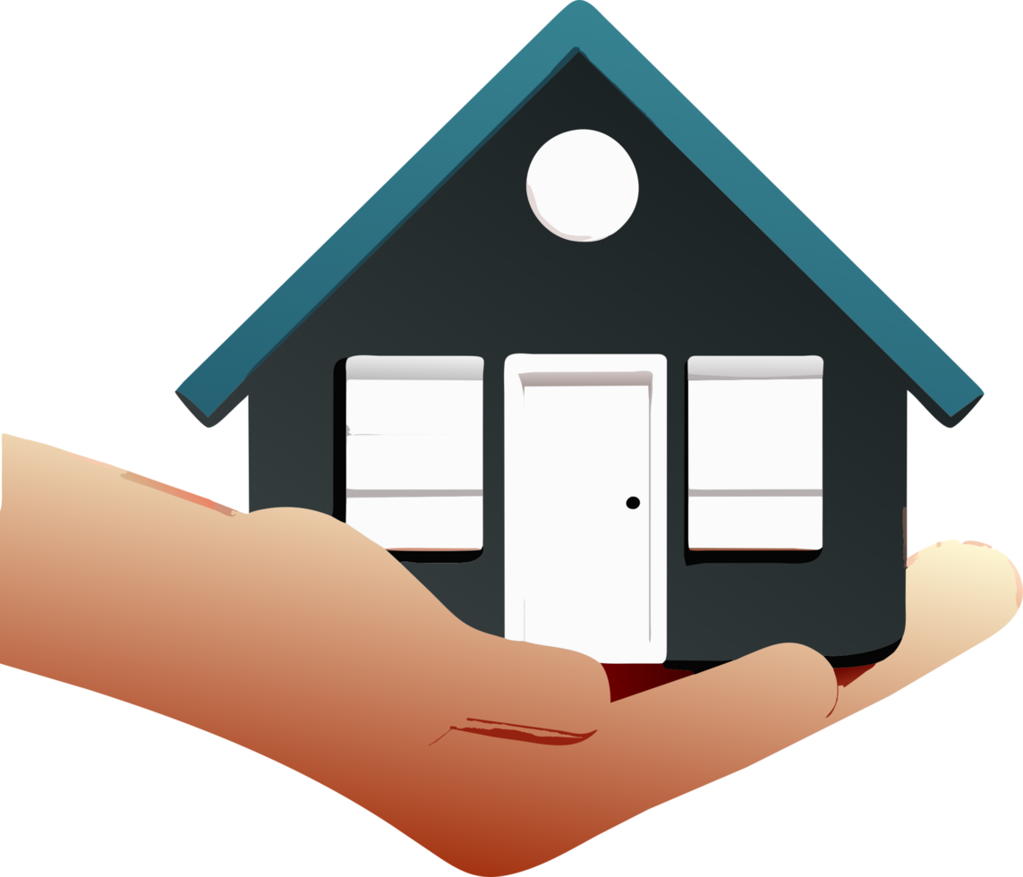 casa en mano. ai generado png