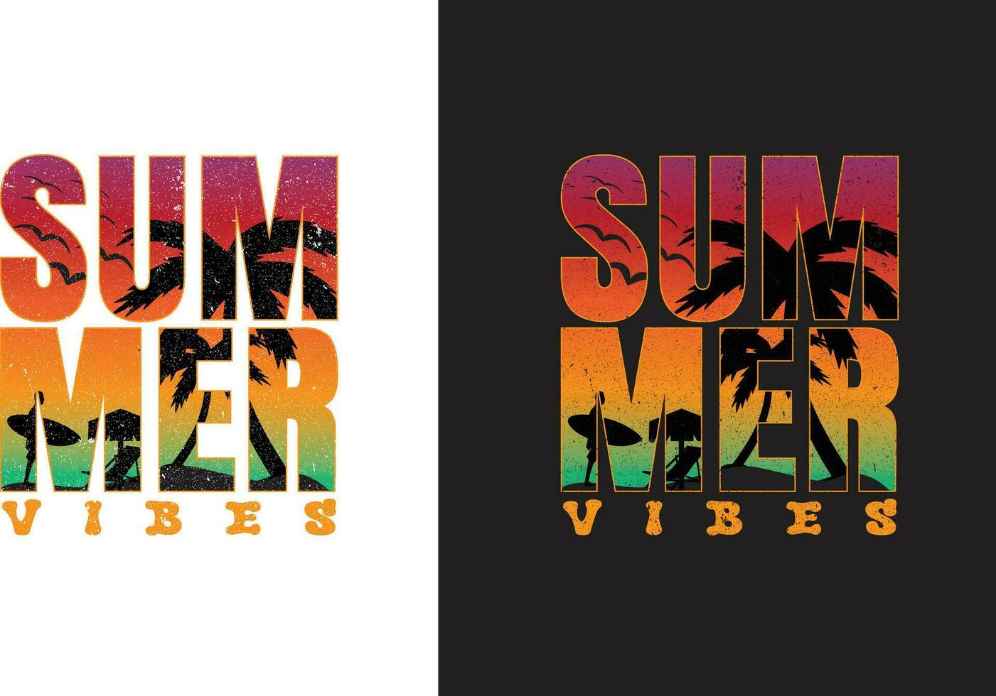 SUMMER VIBES T-SHIRT DESIGN vector