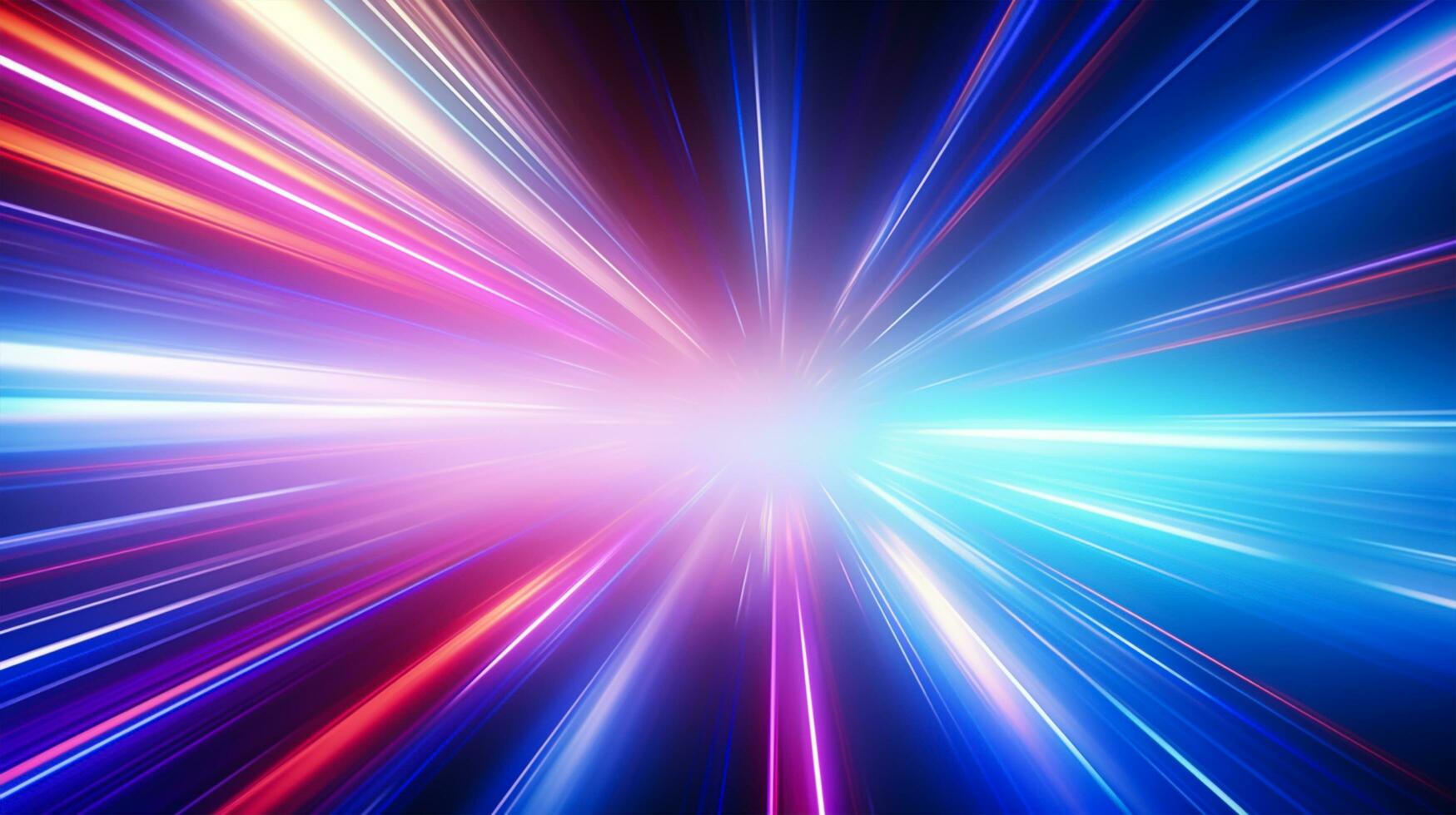 abstract background of speed motion in the tunnel with light rays. photo