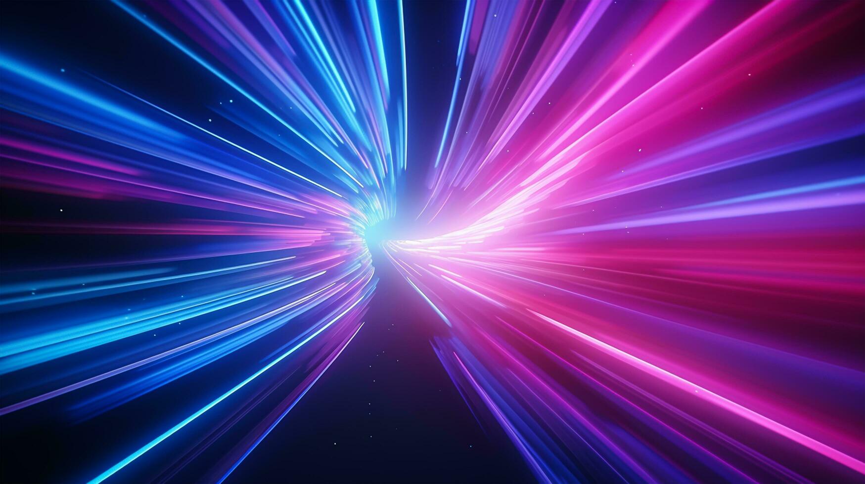 abstract background of speed motion in the tunnel with light rays. photo