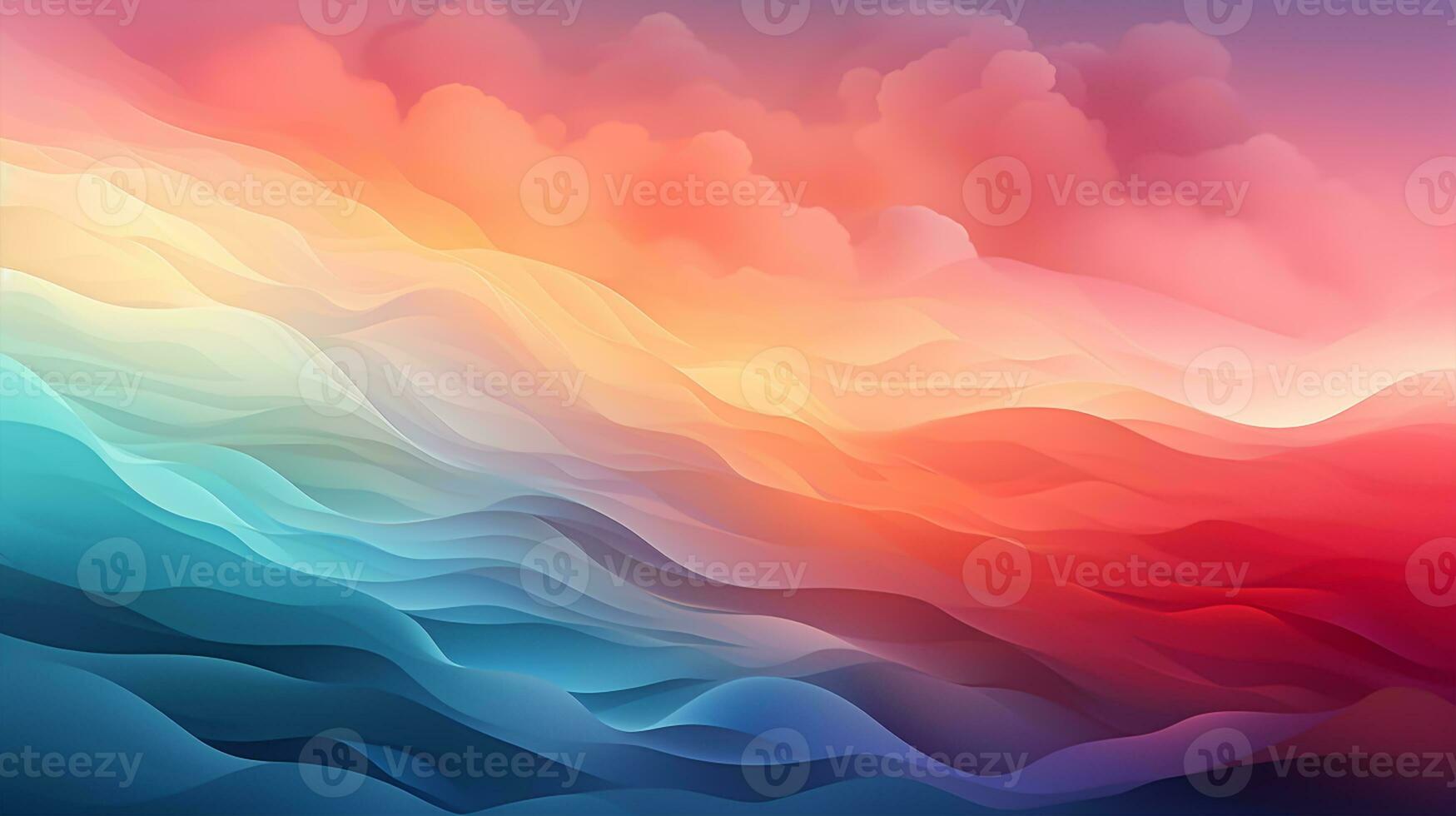 abstract background with smooth wavy lines in pink, blue and purple colors photo