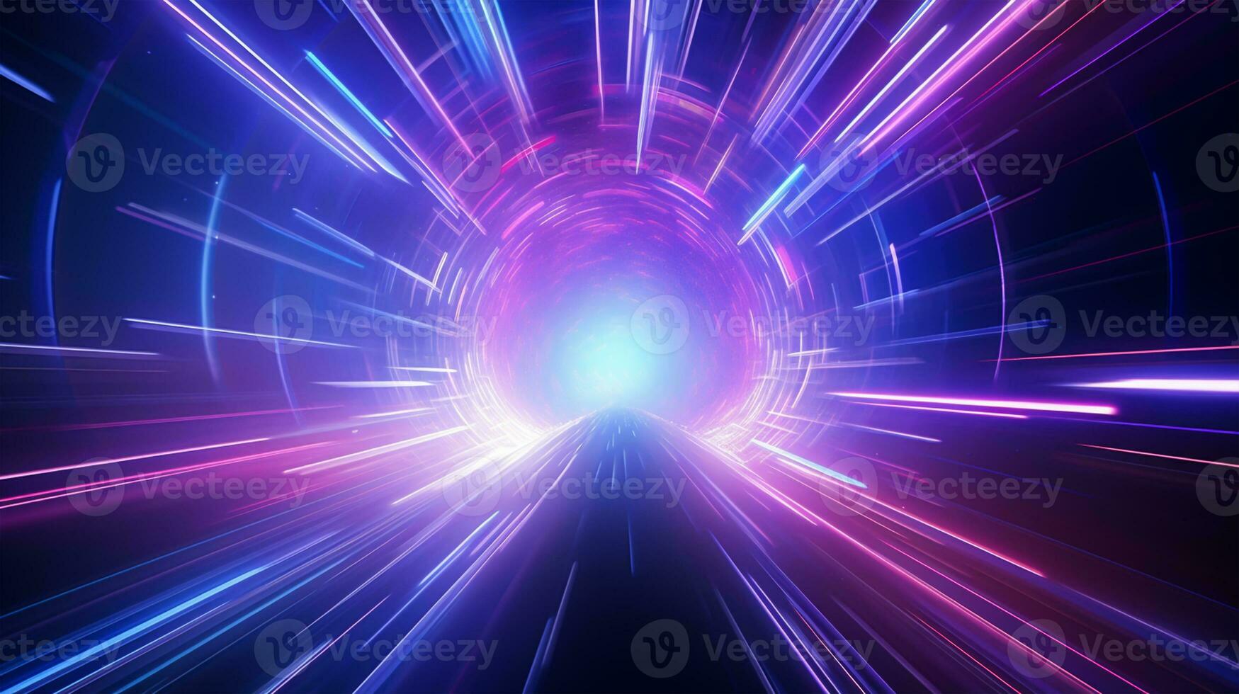 abstract background of speed motion in the tunnel with light rays. photo