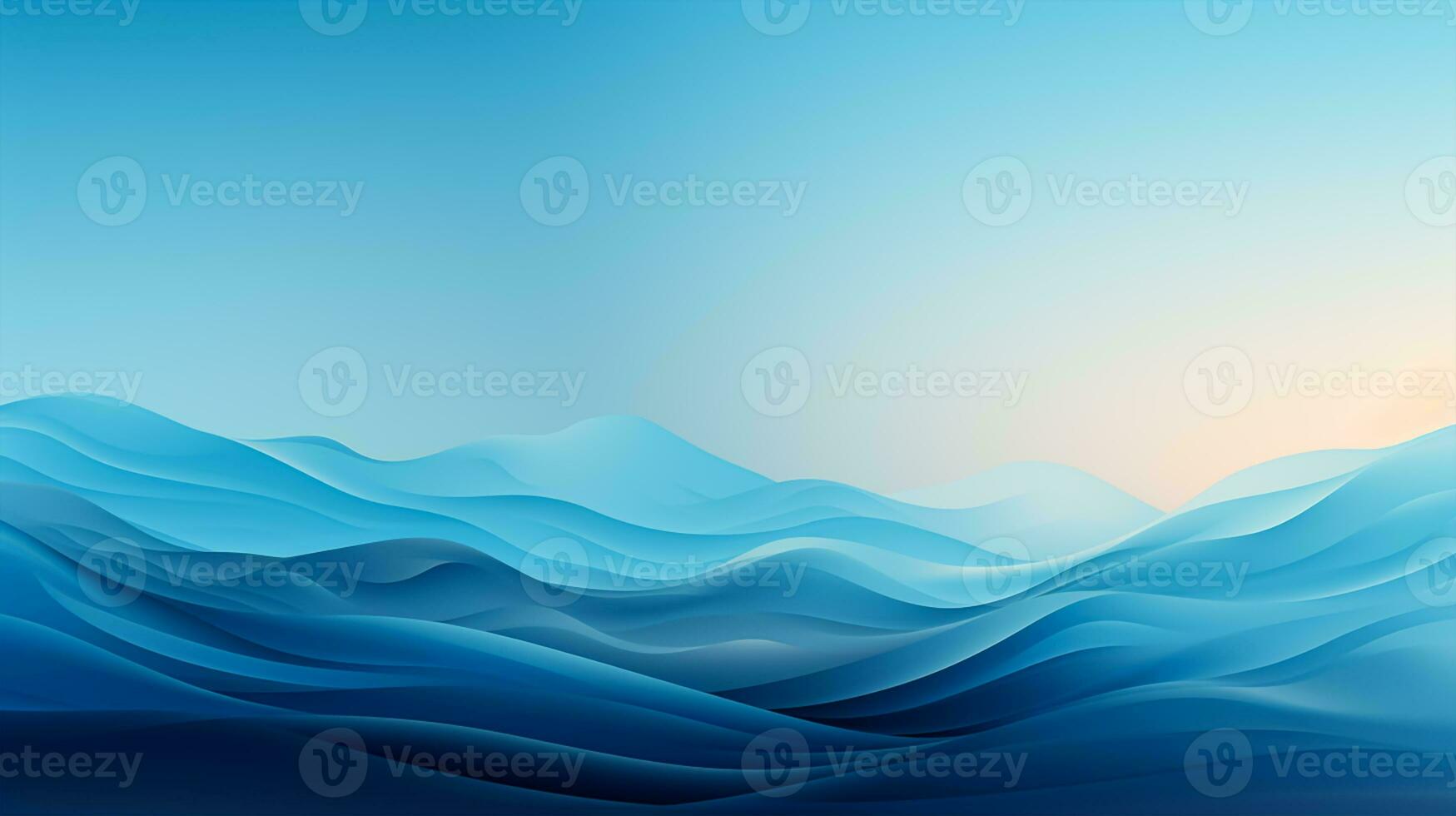 Abstract blue background with waves and space for text photo