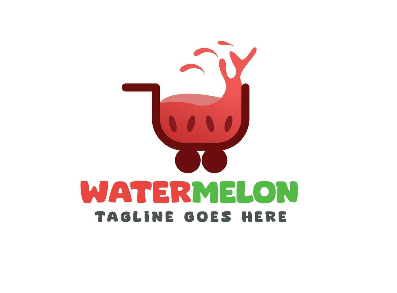 watermelon juice cart - cart of filled with watermelon juice vector - juice logo - water melon juice vector - minimal watermelon logo - - summer vectors