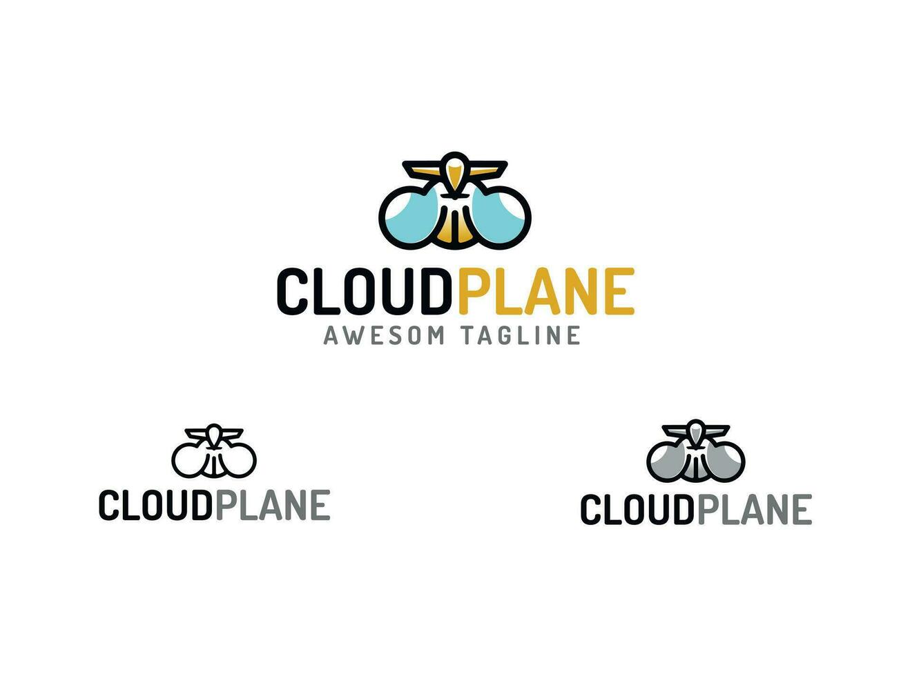 minimal cloud plain logo - plain cloud vector - air bus logo