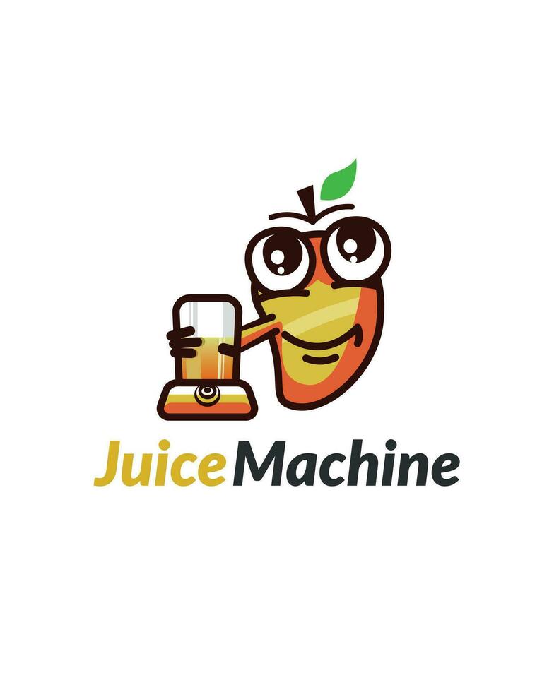 minimal cute mango mascot logo design - minimal cute mango character logo design- - mango character holding a juicer machine vector