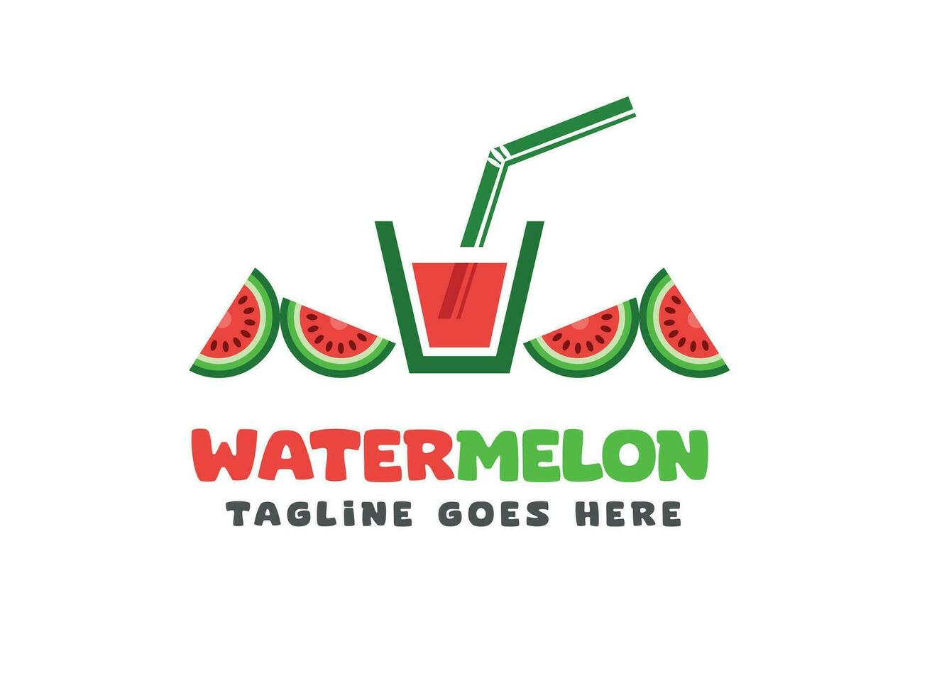 watermelon juice logo - watermelon minimal juice logo - juice logo- water melon juice vector - minimal watermelon logo - - summer vectors