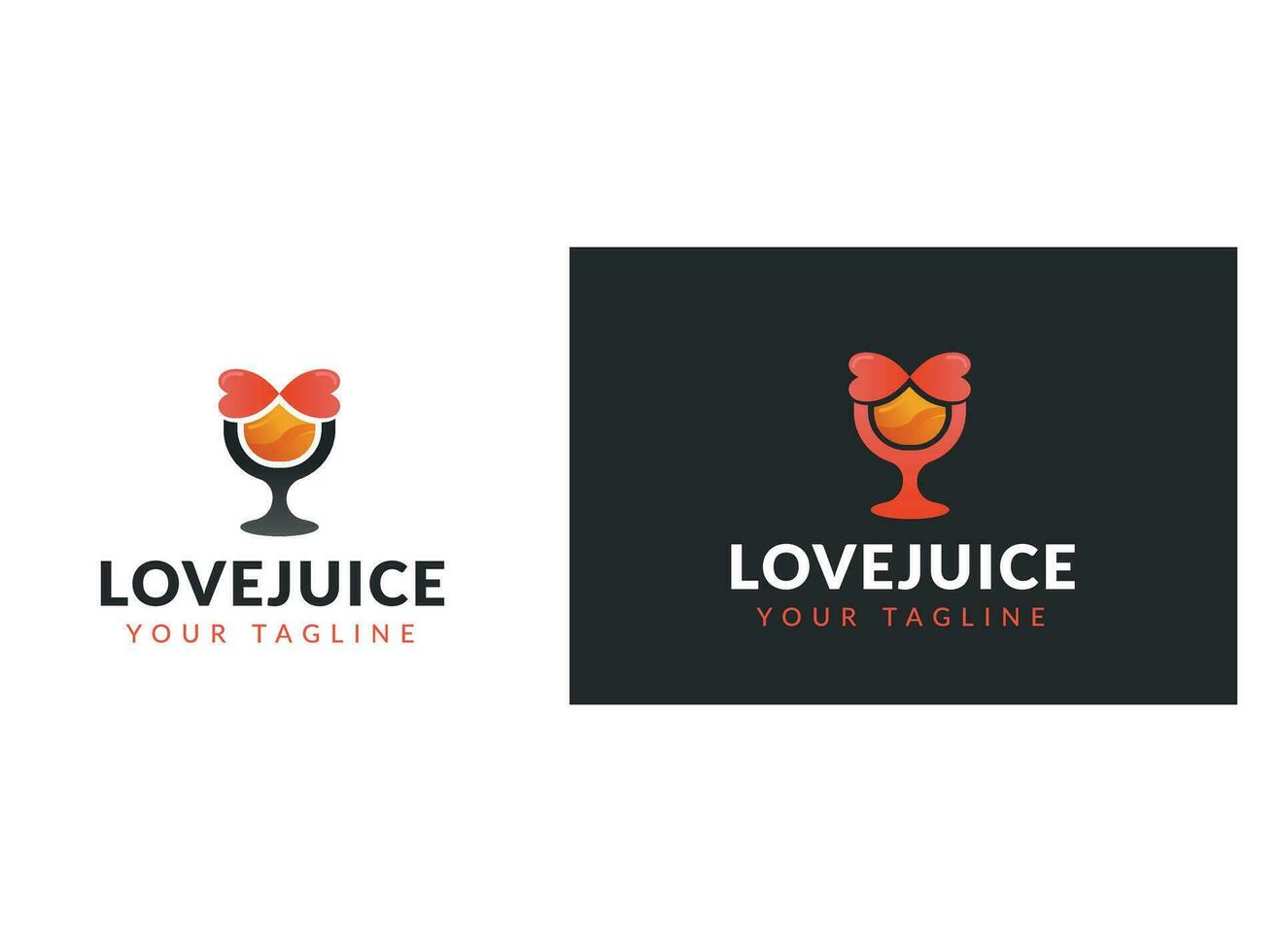 amor jugo logo concepto - Fresco mezclado jugo logo - Fresco jugo logo - Fruta jugo logo - amor vaso jugo vector