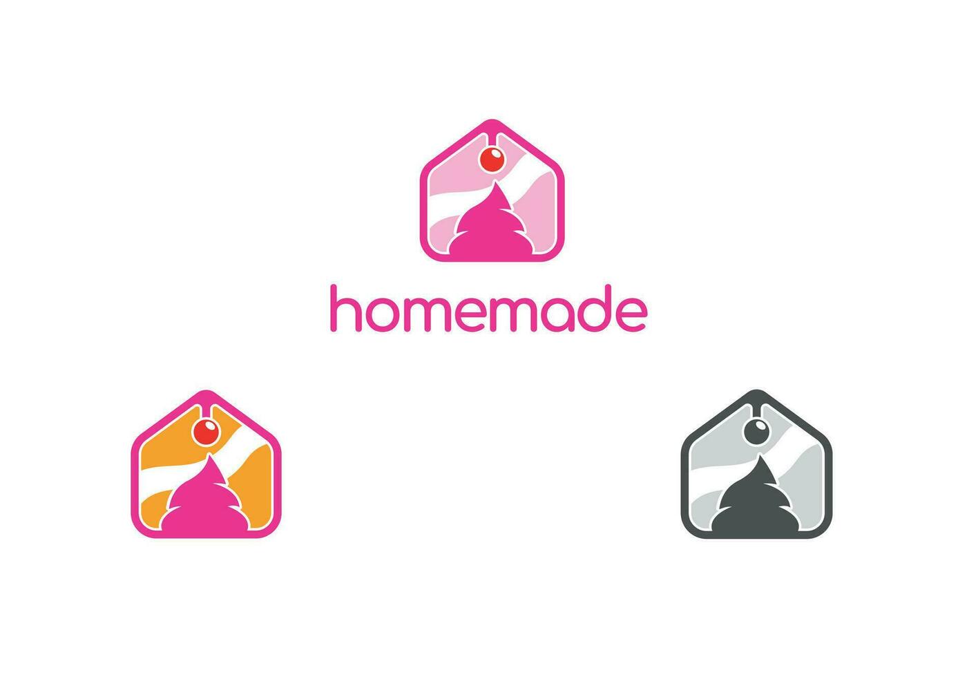 ice cream logo - minimal bakery logo- bakery logo - cake - sweet food vector