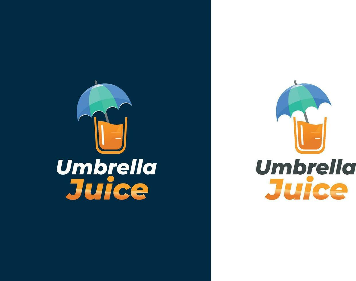 umbrella juice logo - juice logo - fresh juice logo vector