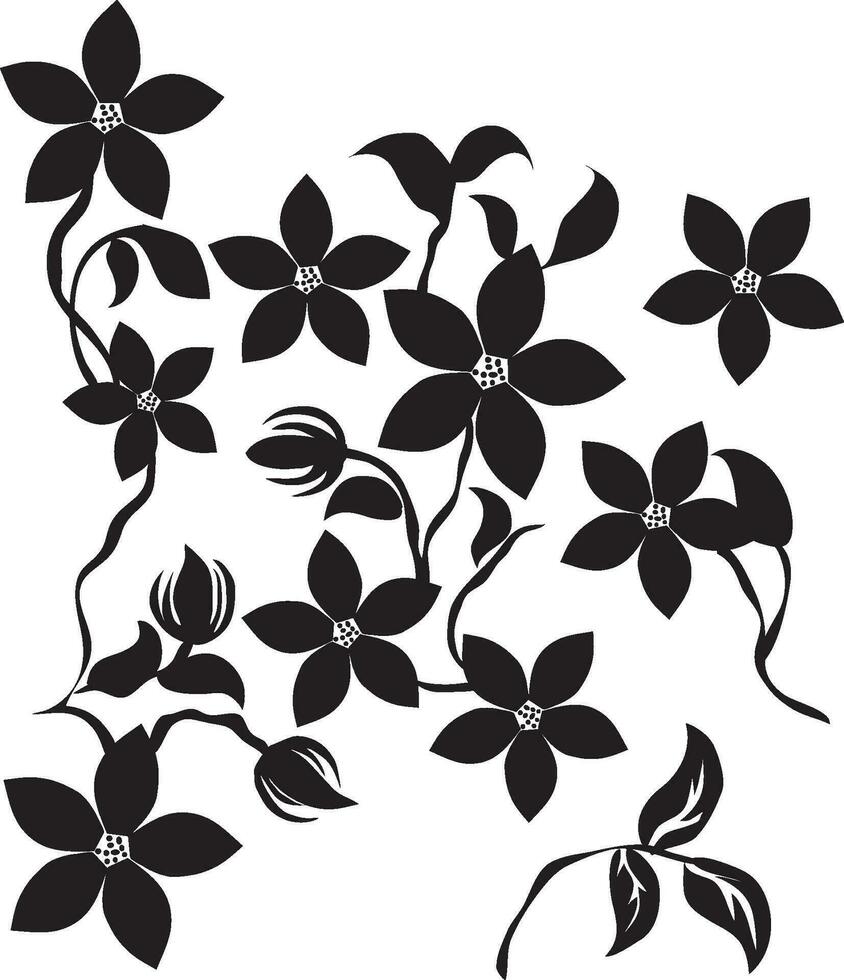 floral vides negro y blanco modelo vector