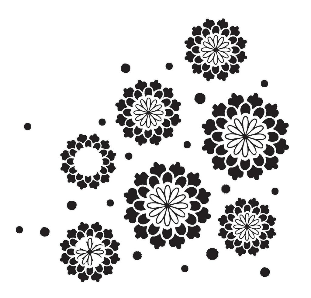Black and white embroidery pattern vector