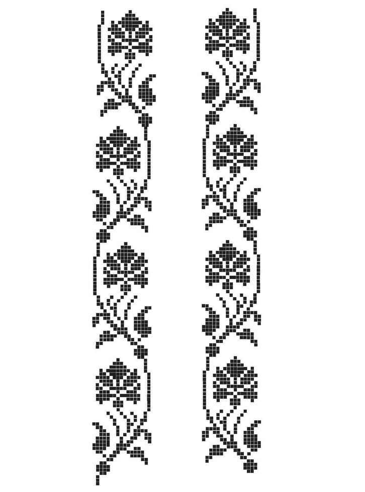 Vector Embroidery Pattern Floral  for hand embroidery