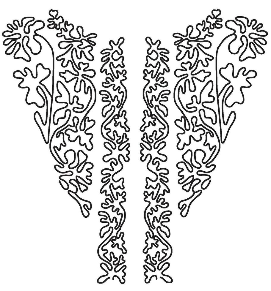 Arabian embroidery in black in white pattern vector