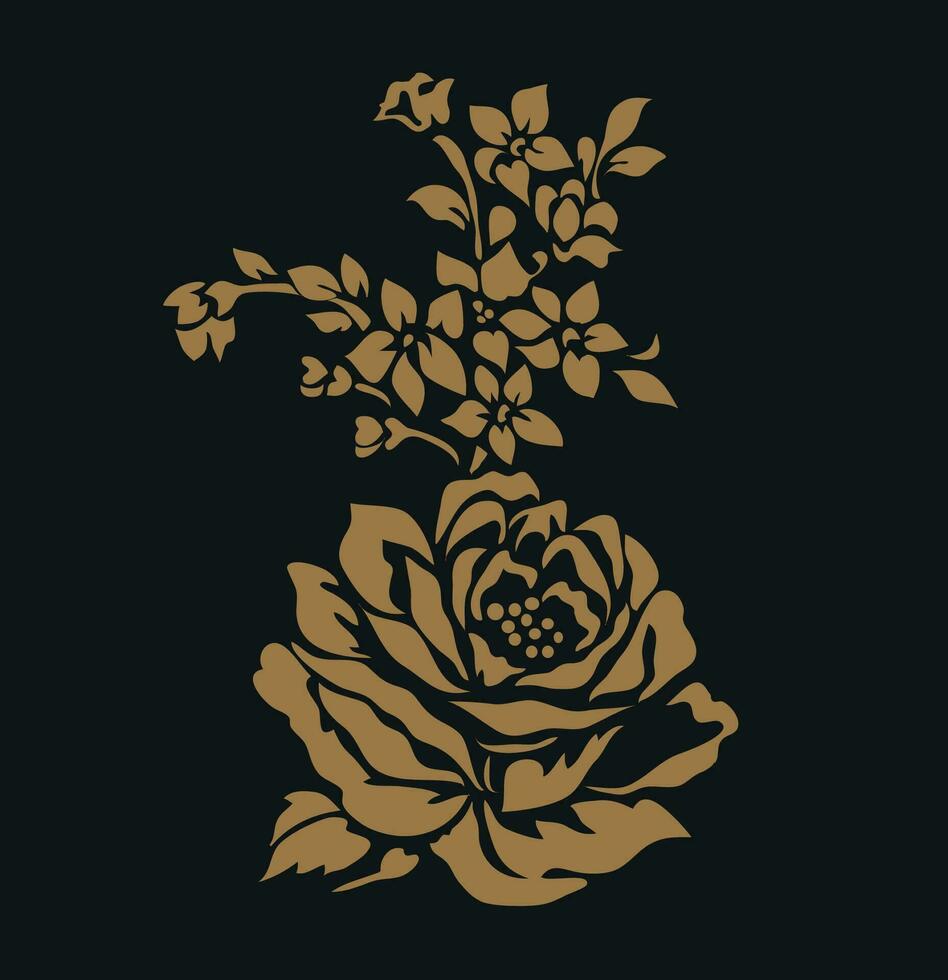 Roses vector embroidery pattern