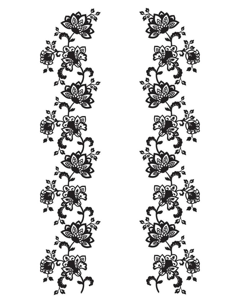 floral blacka and white pattern vector