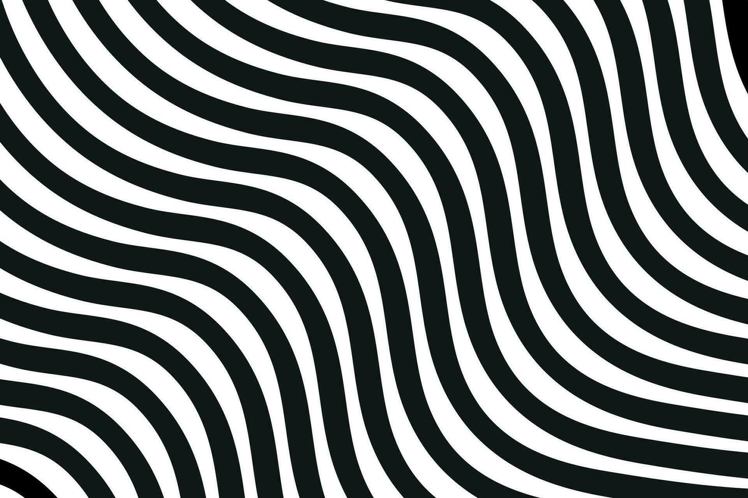 Wavy black and white lines background vector