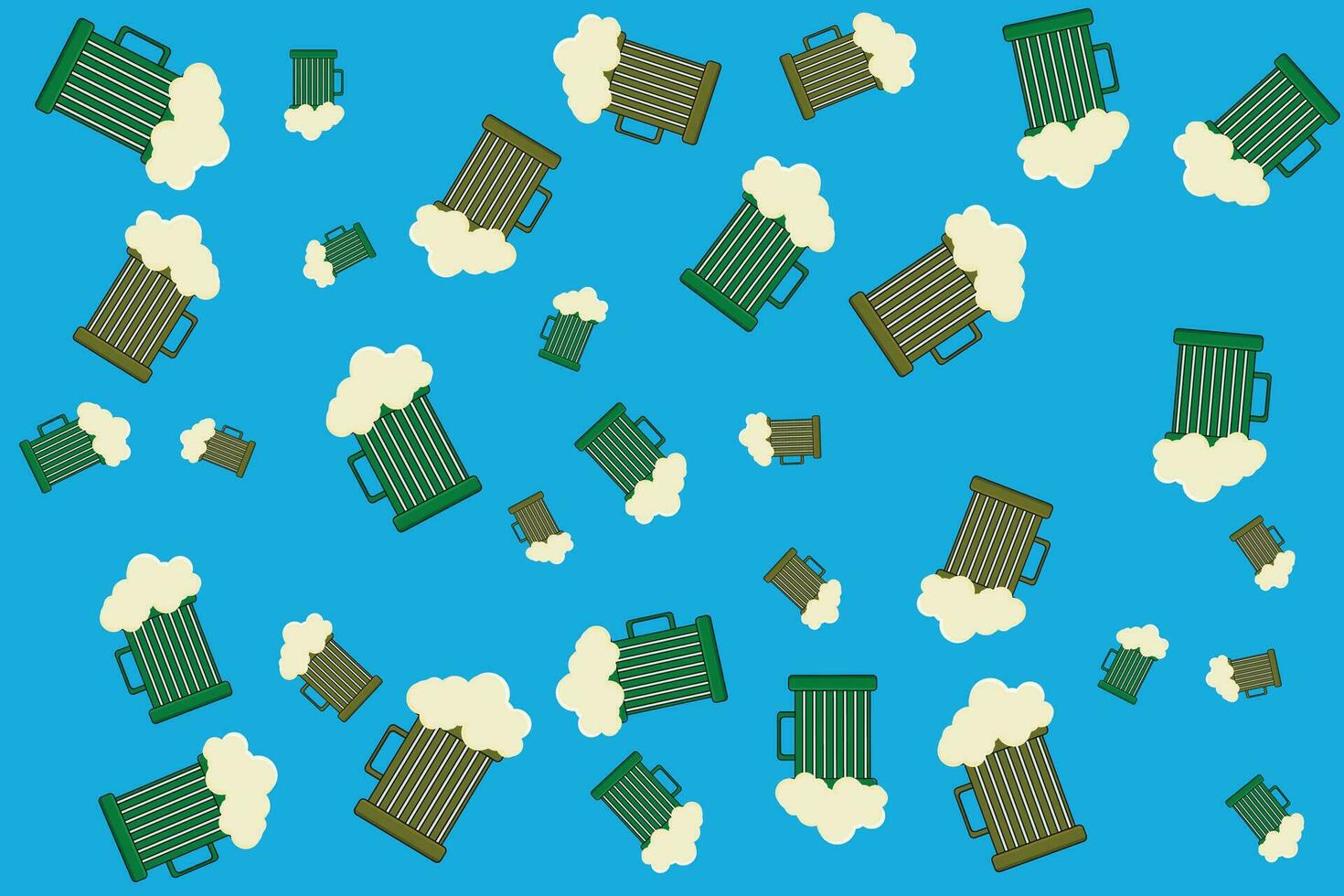 beer pattern on blue background vector