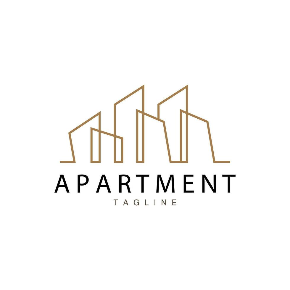 Apartment Building Logo, Modern Design Style Line Vector Symbol Illustration Template