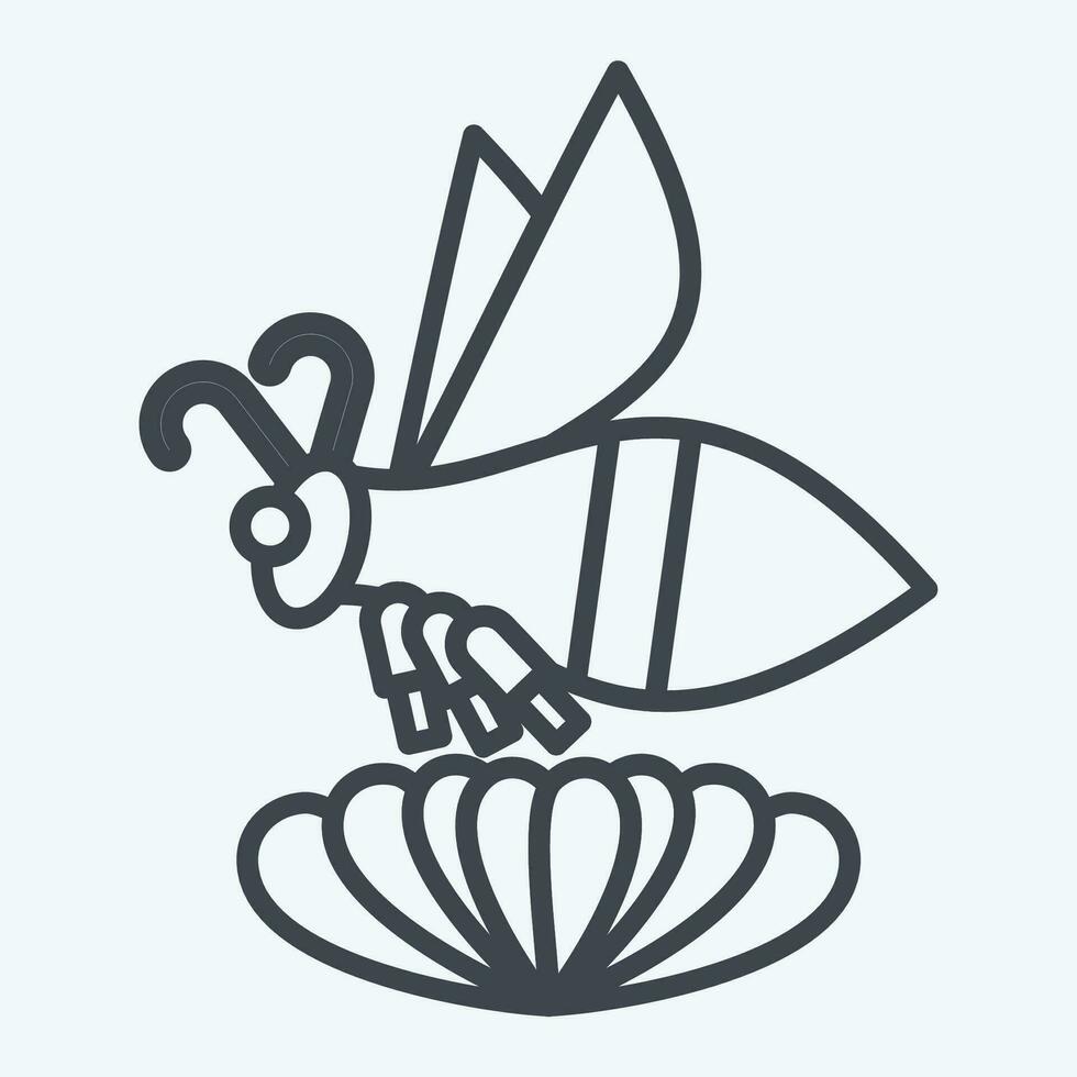 Icon Bee. related to Apiary symbol. line style. simple design editable. simple illustration vector