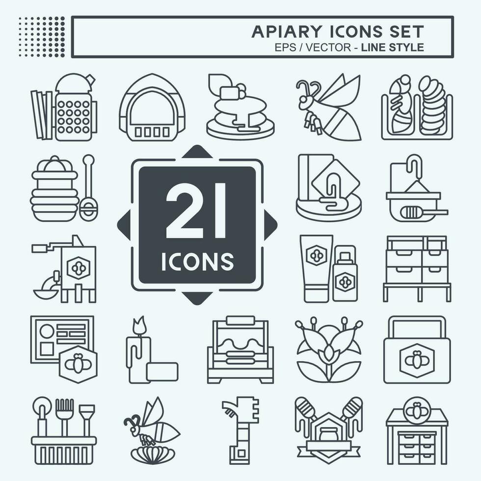 Icon Set Apiary. related to Farm symbol. line style. simple design editable. simple illustration vector