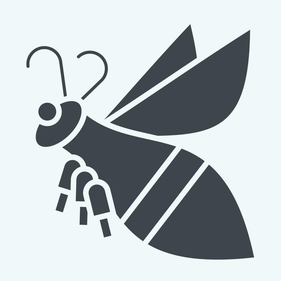icono montaña abeja. relacionado a colmenar símbolo. glifo estilo. sencillo diseño editable. sencillo ilustración vector