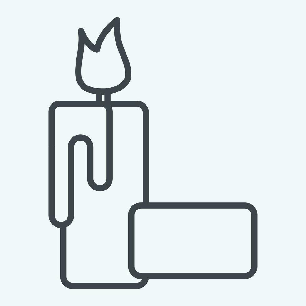 Icon Candle. related to Apiary symbol. line style. simple design editable. simple illustration vector