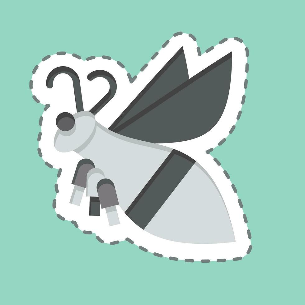 Sticker line cut Mountain Bee. related to Apiary symbol. simple design editable. simple illustration vector