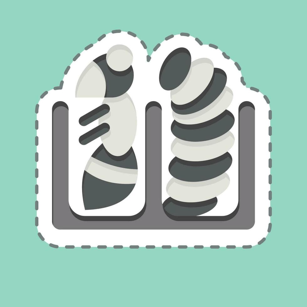 Sticker line cut Larva Bee. related to Apiary symbol. simple design editable. simple illustration vector