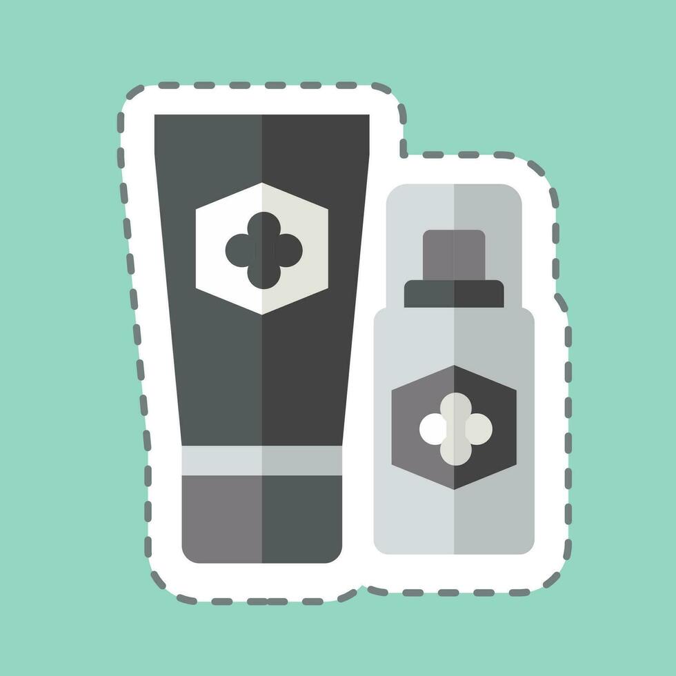 Sticker line cut Cosmetic. related to Apiary symbol. simple design editable. simple illustration vector