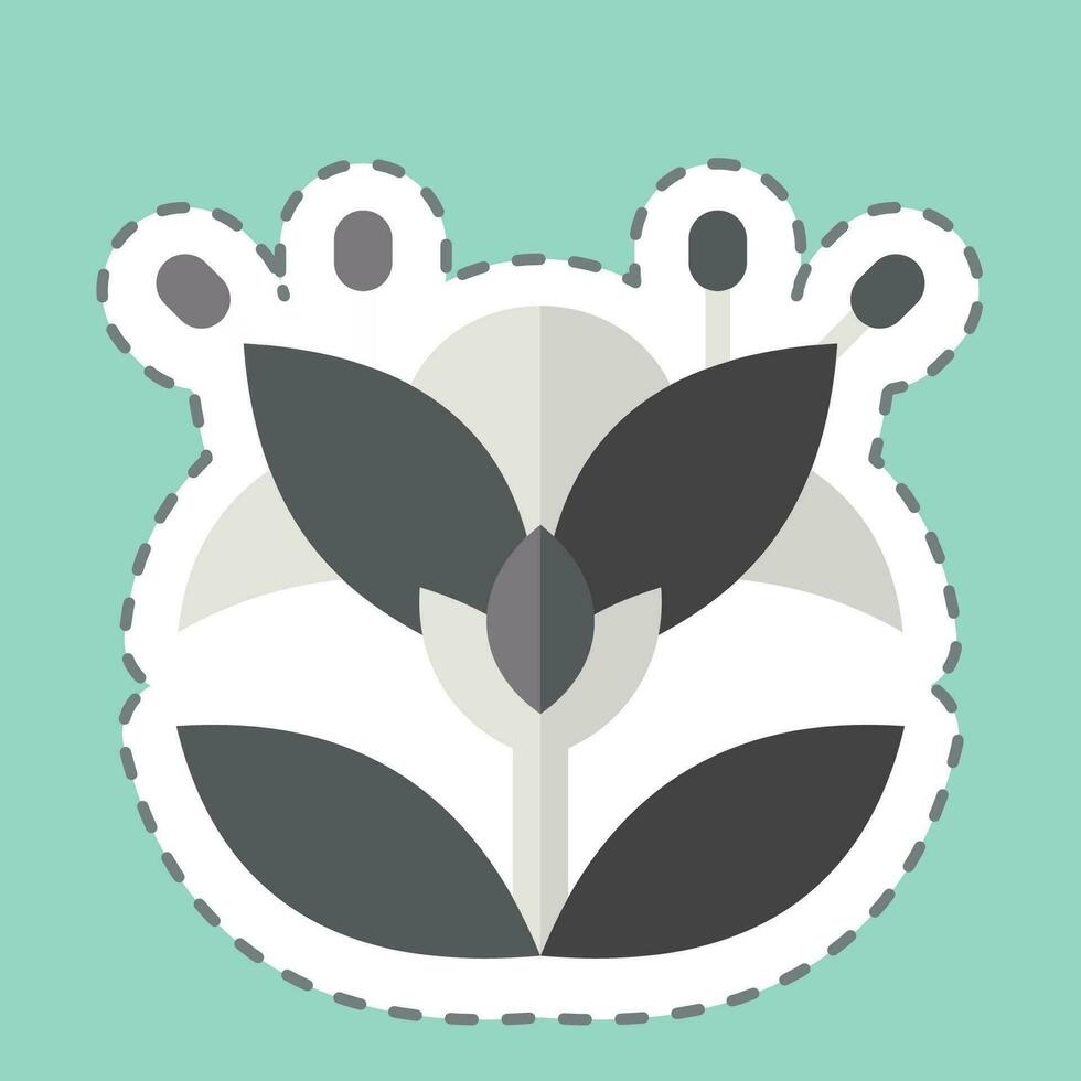 Sticker line cut Botanical. related to Apiary symbol. simple design editable. simple illustration vector