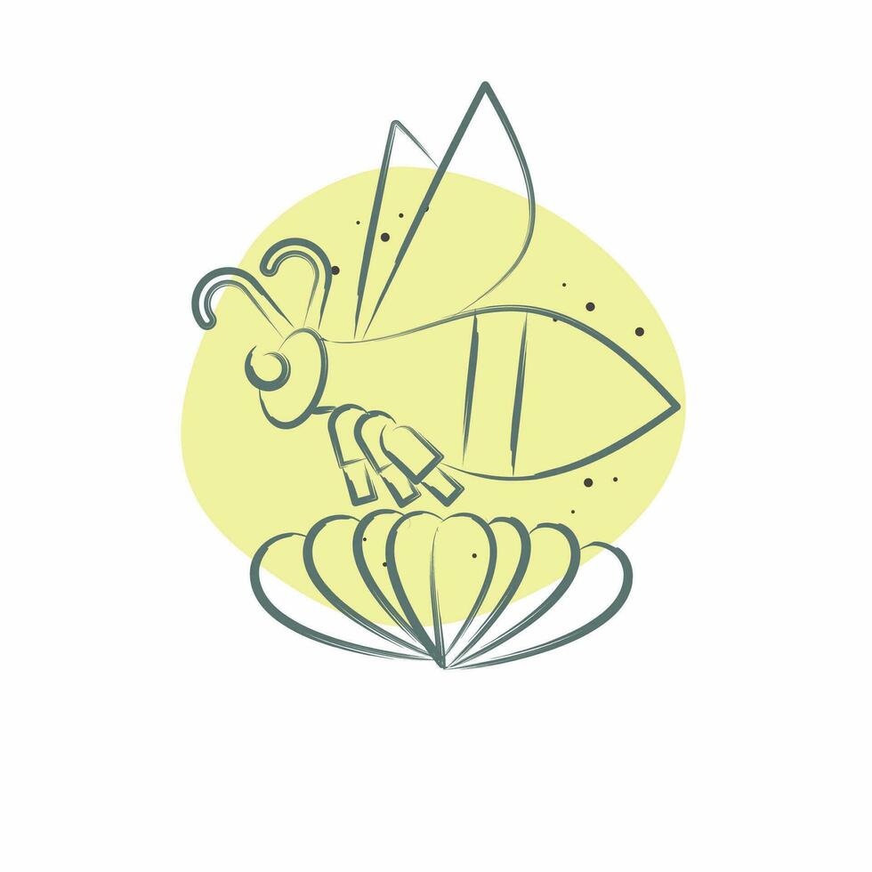 Icon Bee. related to Apiary symbol. Color Spot Style. simple design editable. simple illustration vector