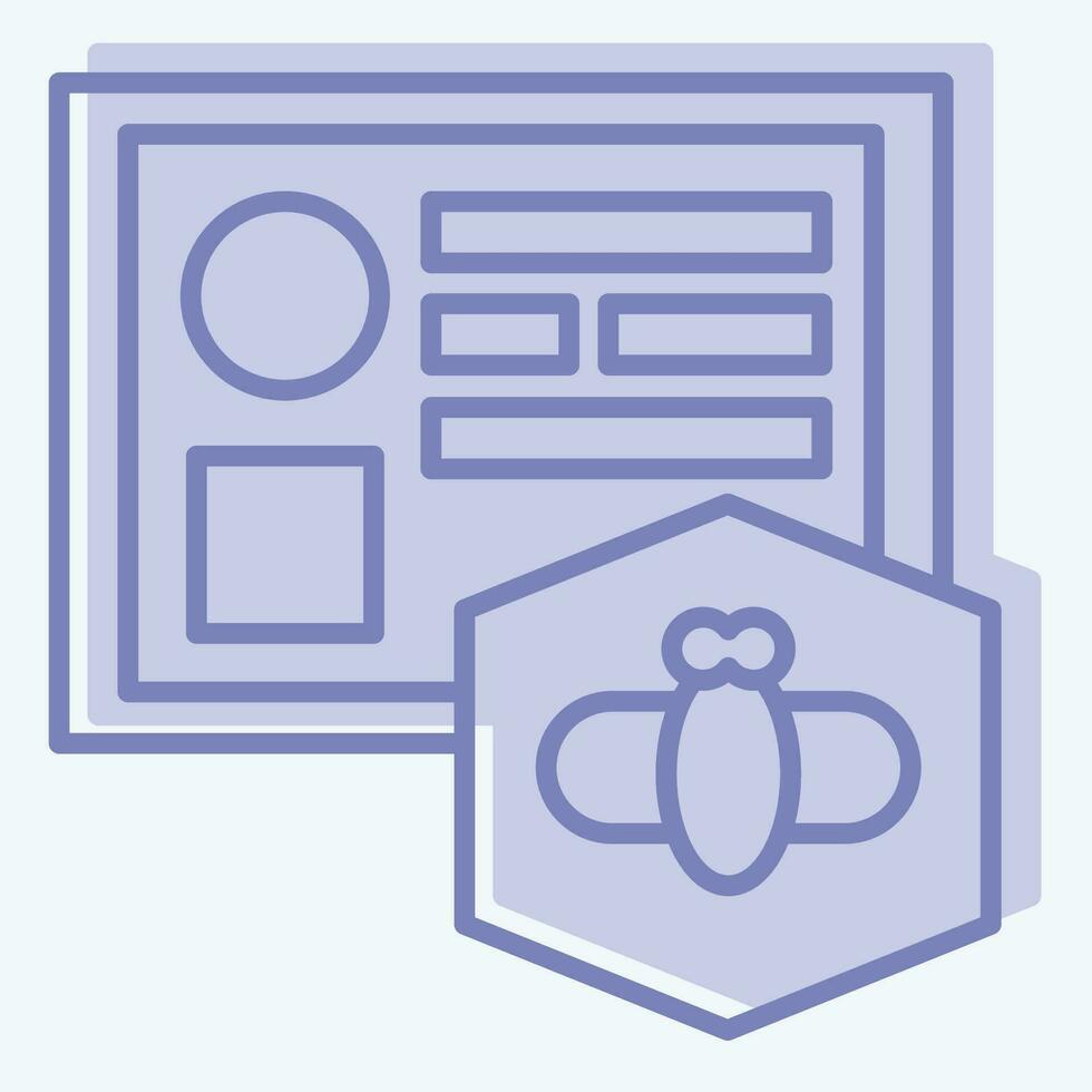 Icon Certificate. related to Apiary symbol. two tone style. simple design editable. simple illustration vector