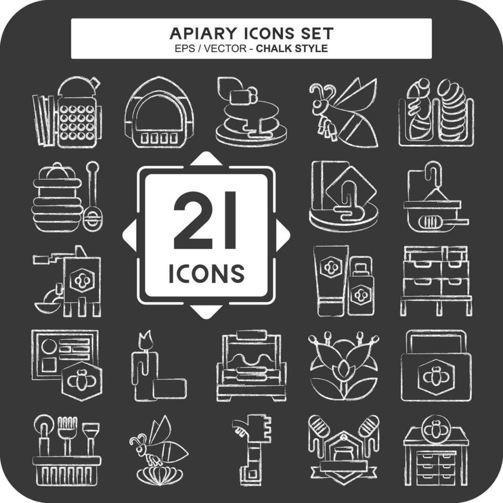 Icon Set Apiary. related to Farm symbol. chalk Style. simple design editable. simple illustration vector