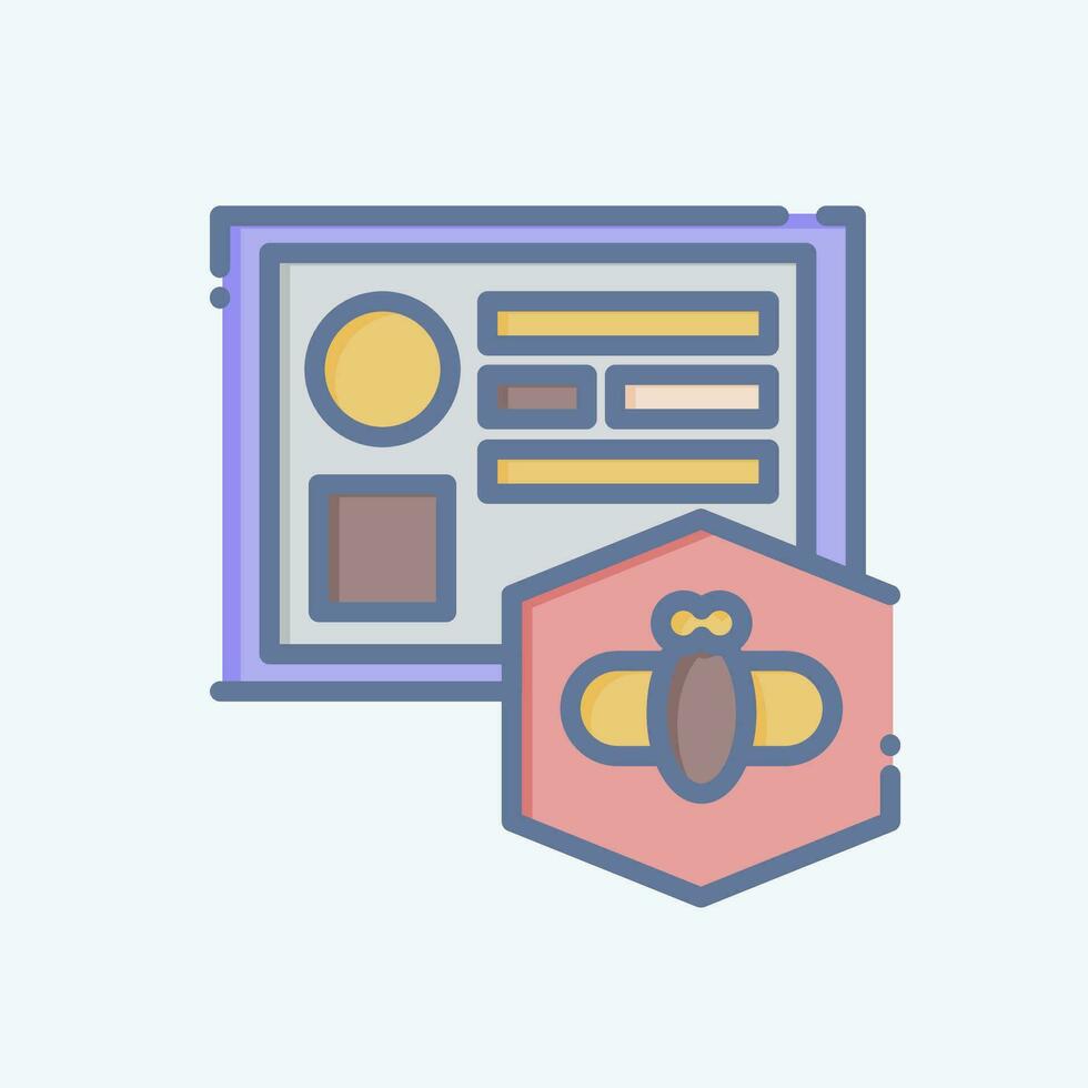 Icon Certificate. related to Apiary symbol. doodle style. simple design editable. simple illustration vector