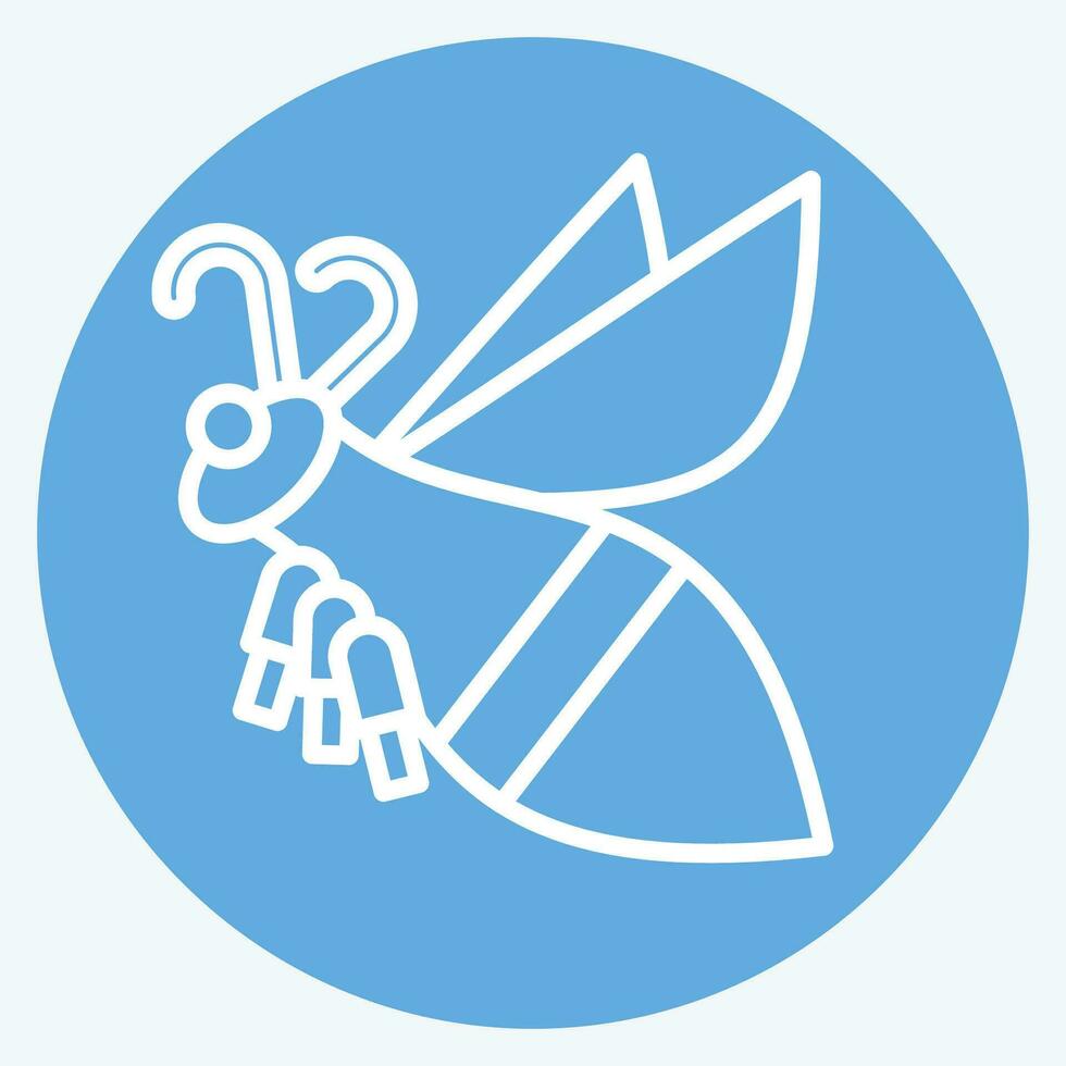icono montaña abeja. relacionado a colmenar símbolo. azul ojos estilo. sencillo diseño editable. sencillo ilustración vector