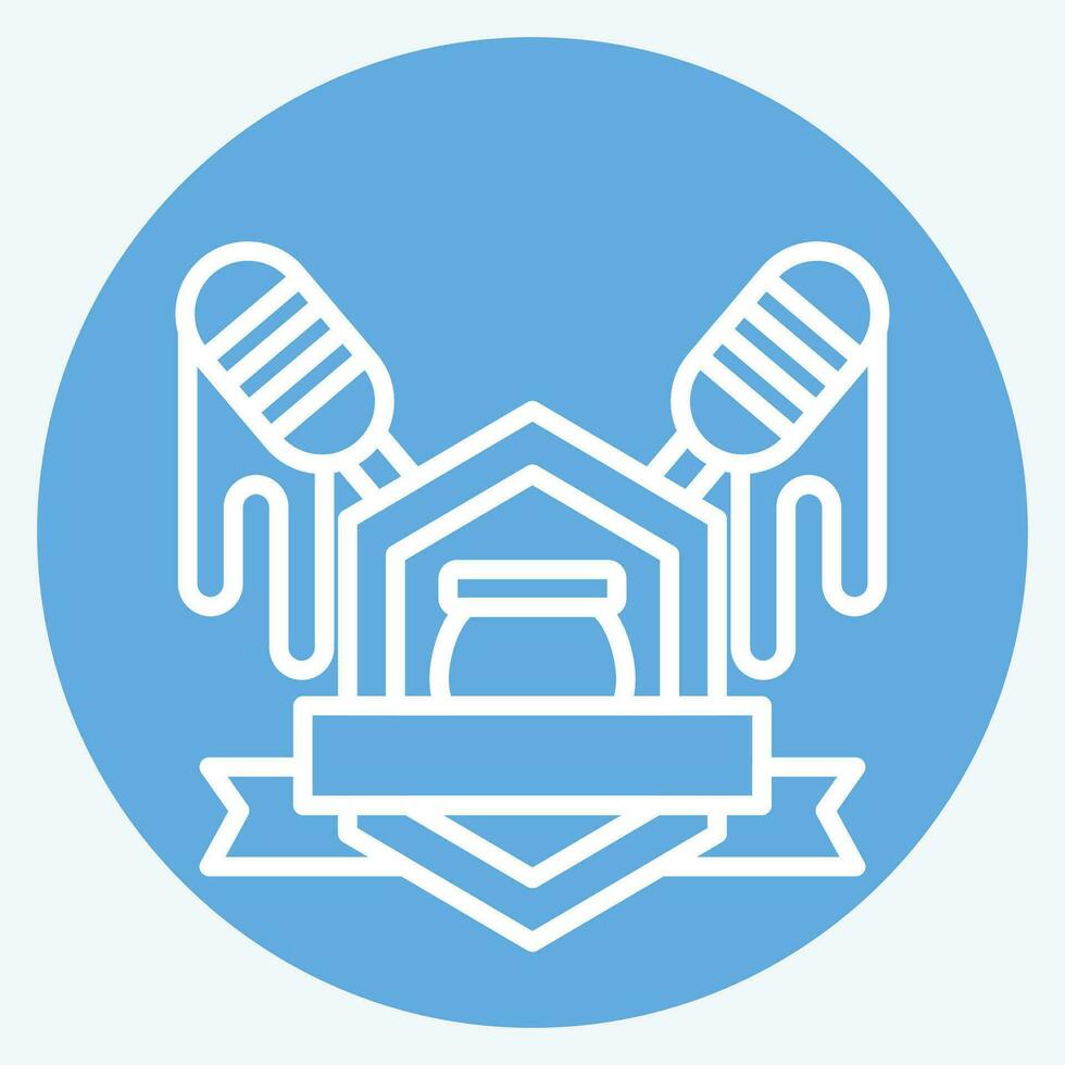 Icon Badge. related to Apiary symbol. blue eyes style. simple design editable. simple illustration vector